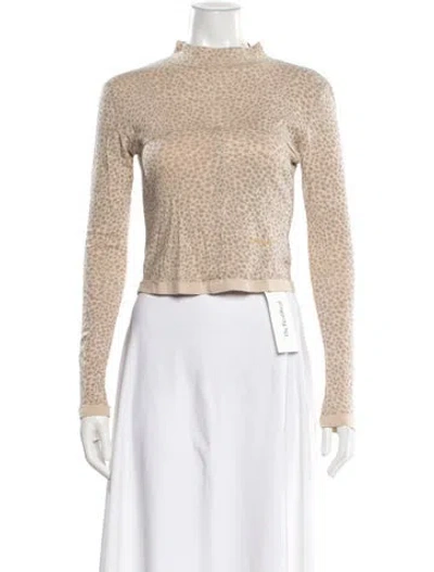 Pre-owned Eckhaus Latta Printed Mock Neck Top In Neutral