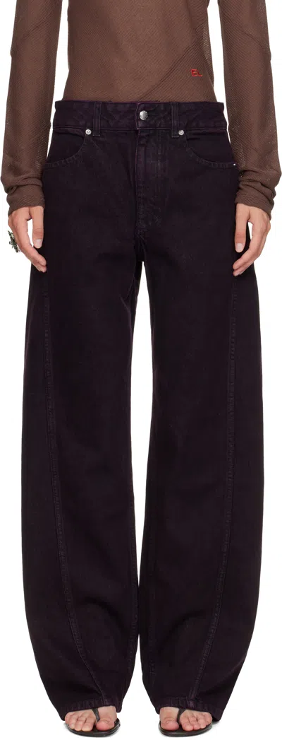 Eckhaus Latta Purple Bend Jeans In Black