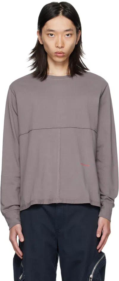 Eckhaus Latta Purple Lapped Long Sleeve T-shirt In Brown