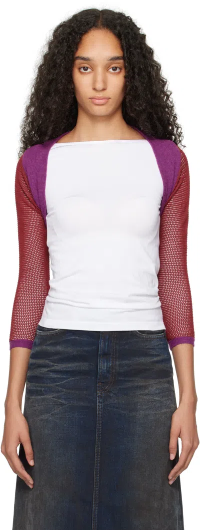 Eckhaus Latta Red & Purple Twyla Cardigan In Orchid