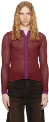Eckhaus Latta Red & Purple Twyla Shirt In Orchid