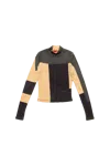Eckhaus Latta Redacted Lapped Baby Turtleneck Top In Animal Print