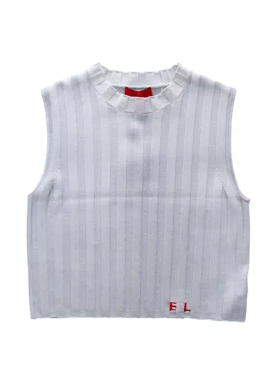 Eckhaus Latta Ribbed-knit Top In White