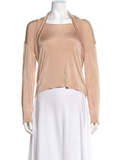Pre-owned Eckhaus Latta Scoop Neck Long Sleeve Top In Neutral