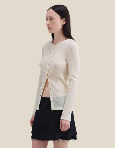 Eckhaus Latta Scrunch Cardigan In Neutral
