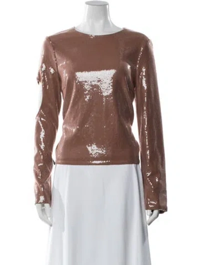 Pre-owned Eckhaus Latta Sequin Crew Neck Top In Neutral