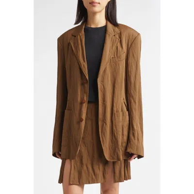 Eckhaus Latta Shadow Nylon Twill Blazer In Bronze