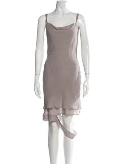 Pre-owned Eckhaus Latta Silk Mini Dress W/ Tags In Grey