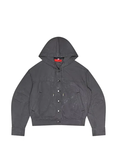 Eckhaus Latta Site Hooded Jacket In Blue