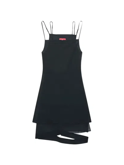 Eckhaus Latta Square Neck Dress In Black