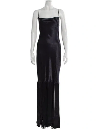 Pre-owned Eckhaus Latta Square Neckline Long Dress In Blue