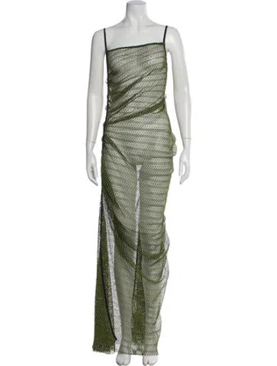 Pre-owned Eckhaus Latta Square Neckline Mini Dress In Green