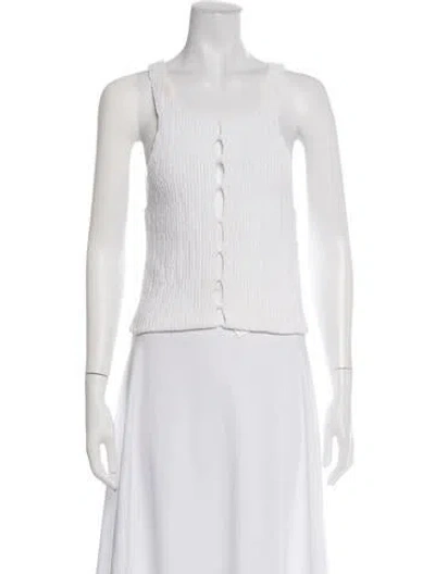 Pre-owned Eckhaus Latta Square Neckline Sleeveless Top In White