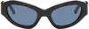 Eckhaus Latta Ssense Exclusive Black 'the Bug' Sunglasses In Black Navy