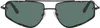 Eckhaus Latta Ssense Exclusive Black 'the Speed' Sunglasses In Satin Black/teal