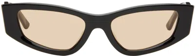 Eckhaus Latta Ssense Exclusive Black 'the Tilt' Sunglasses In Black/orange
