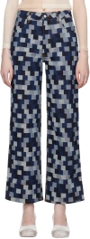 Eckhaus Latta Ssense Exclusive Blue Jeans In Blue/multi