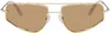 Eckhaus Latta Ssense Exclusive Gold 'the Speed' Sunglasses In Gold/light Brown