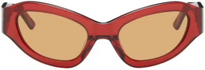Eckhaus Latta Ssense Exclusive Red 'the Bug' Sunglasses