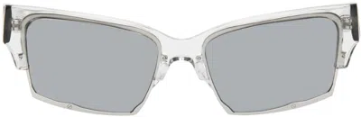 Eckhaus Latta Ssense Exclusive Silver 'the Club' Sunglasses In Steel Chrome Mirror