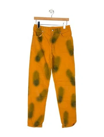 Pre-owned Eckhaus Latta Straight-leg Jeans In Yellow