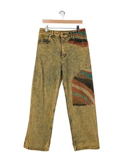 Pre-owned Eckhaus Latta Straight-leg Jeans In Yellow