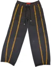 Eckhaus Latta Stripe-detail Drawstring Trousers In Grey