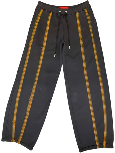 Eckhaus Latta Stripe-detail Drawstring Trousers In Darkroom