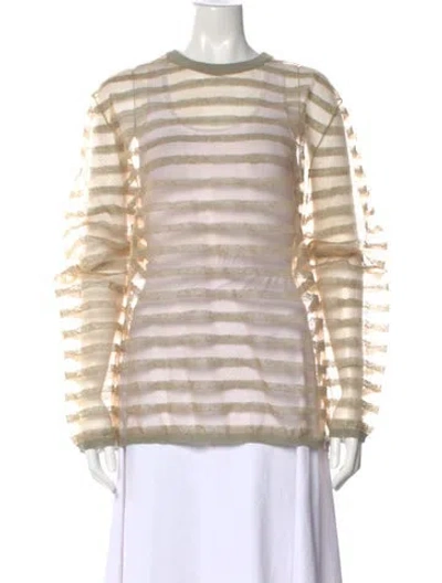 Pre-owned Eckhaus Latta Striped Crew Neck Top In Neutral
