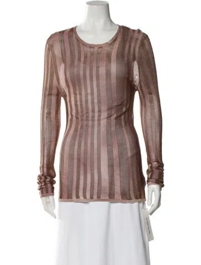 Pre-owned Eckhaus Latta Striped Crew Neck Top In Neutral