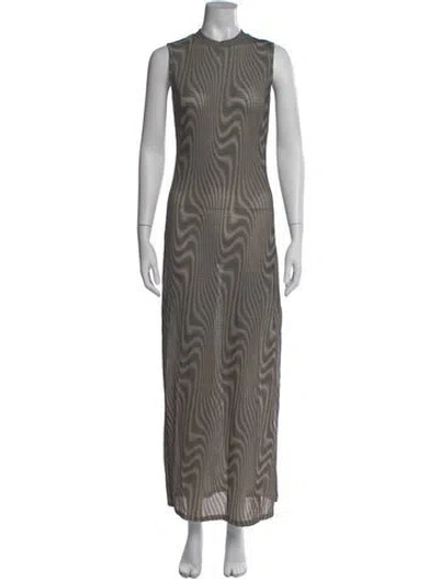 Pre-owned Eckhaus Latta Striped Long Dress In Black