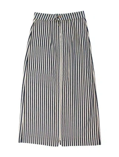 Pre-owned Eckhaus Latta Striped Midi Length Skirt In Neutral