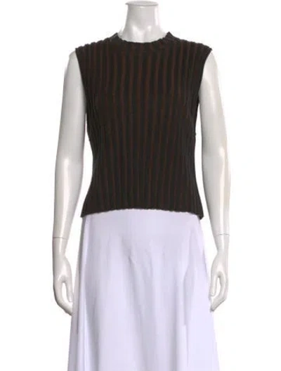 Pre-owned Eckhaus Latta Striped Mock Neck Top In Multi