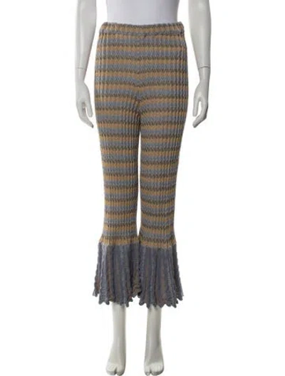 Pre-owned Eckhaus Latta Striped Pants In Yellow