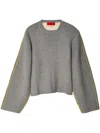 Eckhaus Latta Striped Ribbed Jumper In Grau