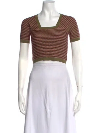 Pre-owned Eckhaus Latta Striped Square Neckline Sweater In Multicolor