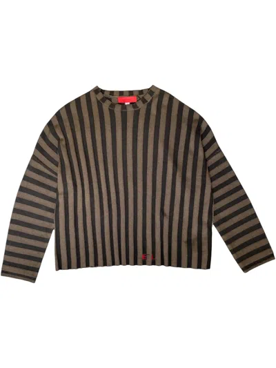 Eckhaus Latta Striped Sweater In Bog