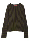 Eckhaus Latta Keyboard Stripe Wool Crewneck Sweater In Multi