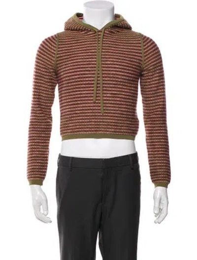 Pre-owned Eckhaus Latta Striped Turtleneck Polo Sweater In Brown