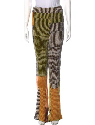 Pre-owned Eckhaus Latta Striped Wide Leg Pants In Blue