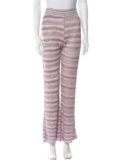 Pre-owned Eckhaus Latta Striped Wide Leg Pants In Blue