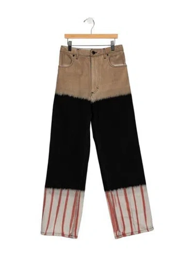 Pre-owned Eckhaus Latta Striped Wide Leg Pants In Multi
