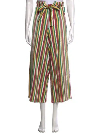 Pre-owned Eckhaus Latta Striped Wide Leg Pants In Multicolor