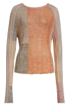 Eckhaus Latta Symphony Colorblock Linen Blend Sweater In Reef