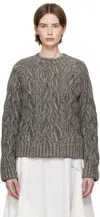 Eckhaus Latta Taupe Plait Sweater In Stone
