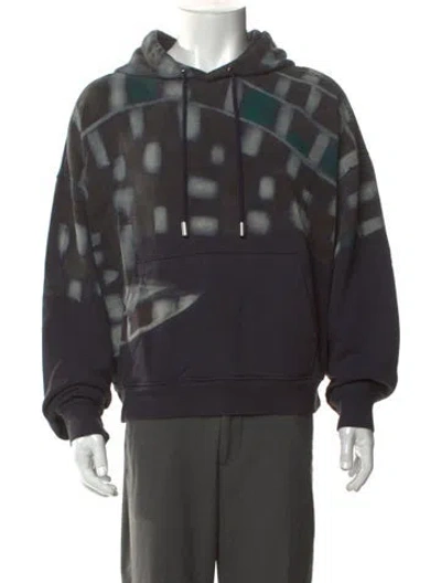 Pre-owned Eckhaus Latta Tie-dye Print Crew Neck Hoodie In Gray