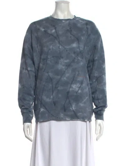 Pre-owned Eckhaus Latta Tie-dye Print Crew Neck Sweatshirt In Blue