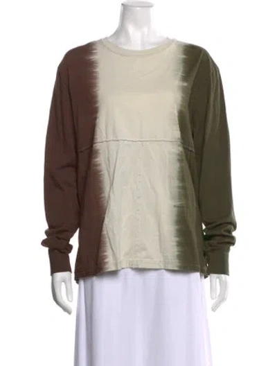 Pre-owned Eckhaus Latta Tie-dye Print Crew Neck Top In Brown