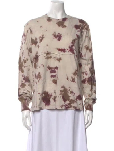 Pre-owned Eckhaus Latta Tie-dye Print Crew Neck Top In Neutrals
