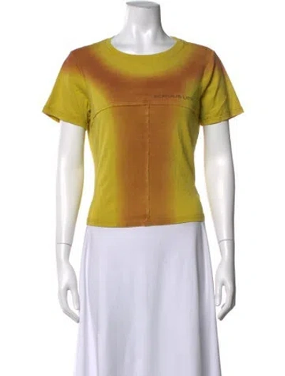 Pre-owned Eckhaus Latta Tie-dye Print Crew Neck T-shirt In Yellow